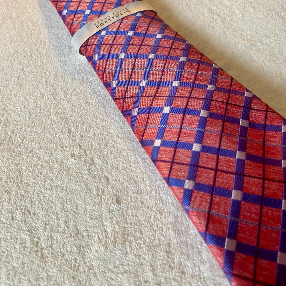 Red and Blue Plaid Men's Tie